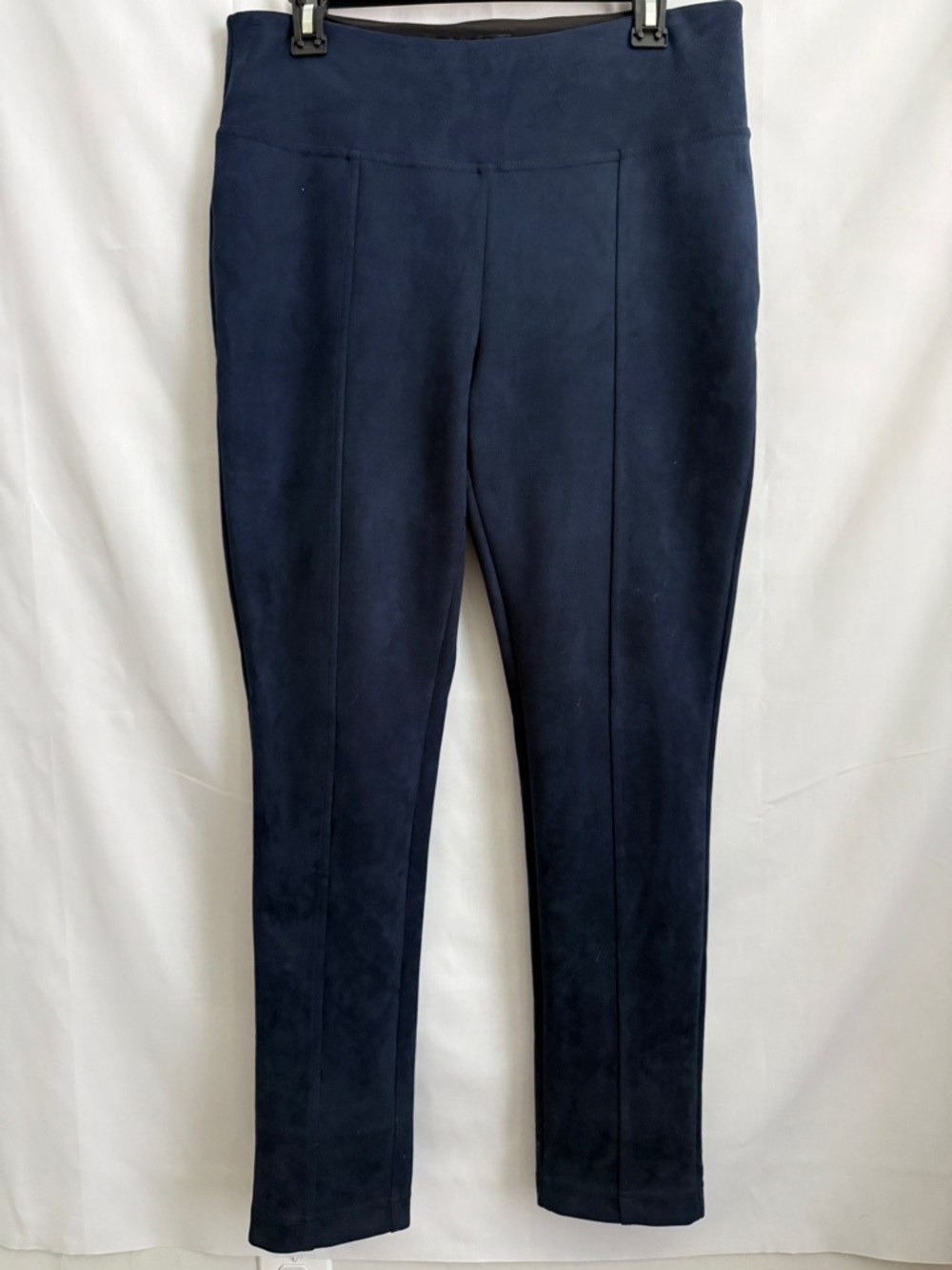 Andrew Marc Size Medium Navy Blue Faux Suede High Waist Pull On Leggings Pants